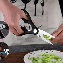 SET DI COLTELLI DA CUCINA IN ACCIAIO 6PZ MANICO IN SILICONE CON MOTIVO ONDULATO NERO