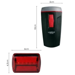 SET DI LUCI LED A BATTERIA ANTERIORE POSTERIORE BICI ATTACCO UNIVERSALE DT-2181