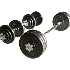 SET DI MANUBRI REGOLABILI DUMBBELL BILANCIERE 30 KG TOT REGOLABILE BODY BUILDING