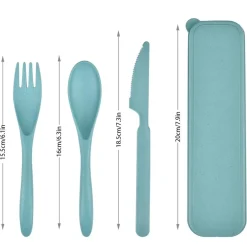 SET DI PORTAPOSATE DA VIAGGIO CON ASTUCCIO 2 PEZZI POSATE DA CAMPEGGIO PORTATILI