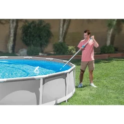 SET DI PULIZIA DELUXE PER PISCINA RETINA A SACCO SPAZZOLA ANGOLARE VACUUM 29057