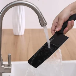 SET DI 7PZ COLTELLI DA CUCINA PROFESSIONALI CHEF FORBICI PELAPATATE ACCIAIO NERO