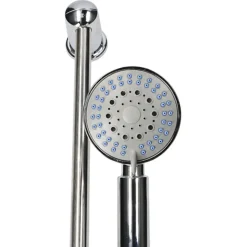 SET DOCCIA CON ASTA SALISCENDI SOFFIONE DOCCETTA 5 GETTI D'ACQUA TUBO FLESSIBILE DA 1,5MT