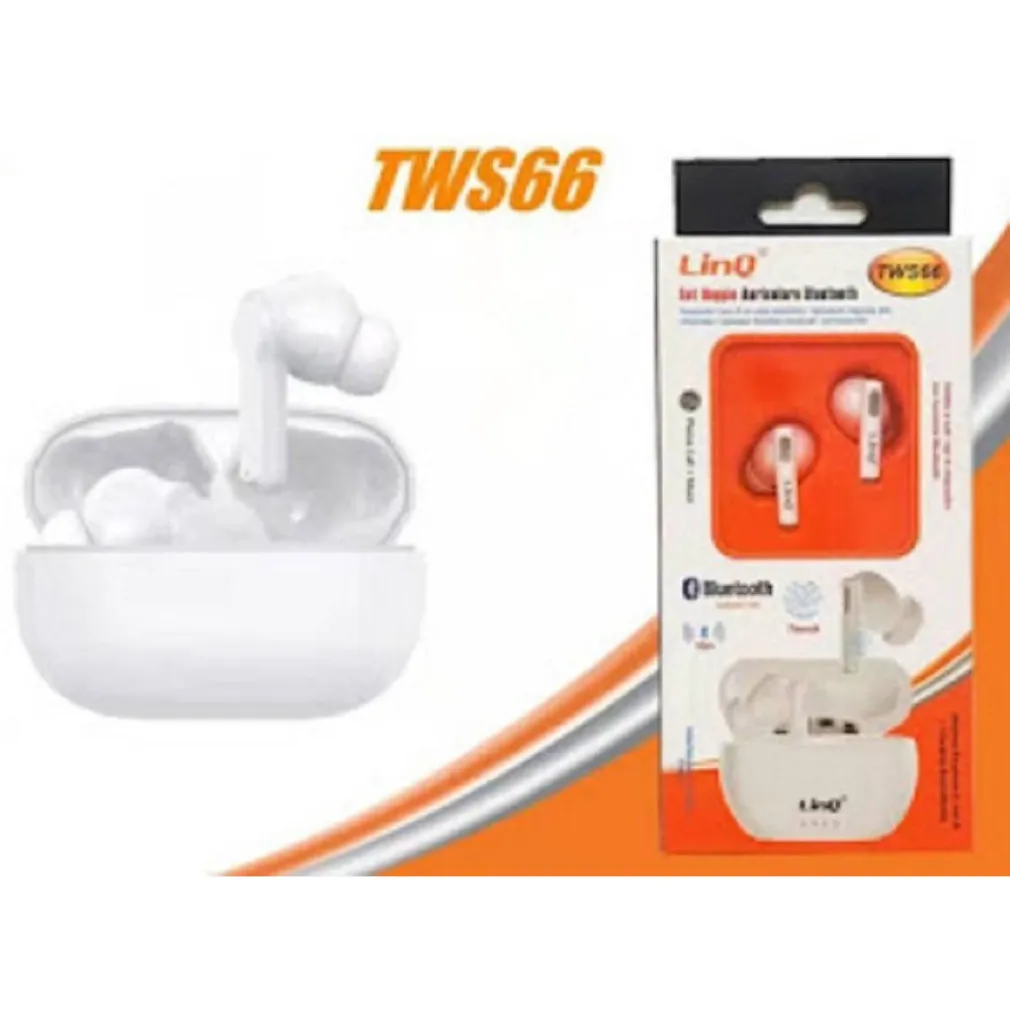 SET DOPPIO AURICOLARE IN-EAR BLUETOOTH WIRELESS 10 M CON COMANDI TOUCH LED TWS66