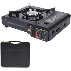 SET FORNELLO A GAS DA CAMPEGGIO IN VALIGETTA A DOPPIA FUNZIONE CARTUCCE INTERNE BOMBOLA