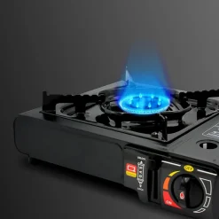 SET FORNELLO A GAS DA CAMPEGGIO IN VALIGETTA A DOPPIA FUNZIONE CARTUCCE INTERNE BOMBOLA