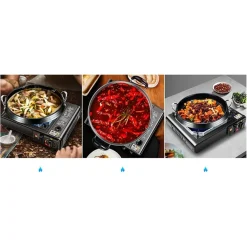 SET FORNELLO A GAS DA CAMPEGGIO IN VALIGETTA A DOPPIA FUNZIONE CARTUCCE INTERNE BOMBOLA