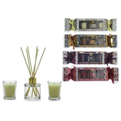 SET FRAGRANZA AMBIENTE DIFFUSORE CON 6 BASTONCINI 2 CANDELE PROFUMATE CASA CENTROTAVOLA
