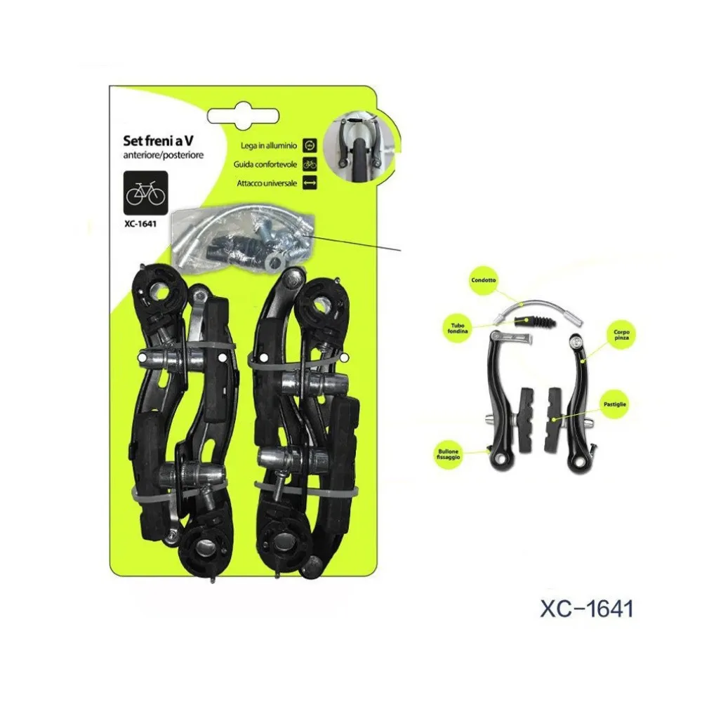 SET FRENI A V ANTERIORE POSTERIORE IN LEGA DI ALLUMINIO PINZA FRENO BICI XC-1641
