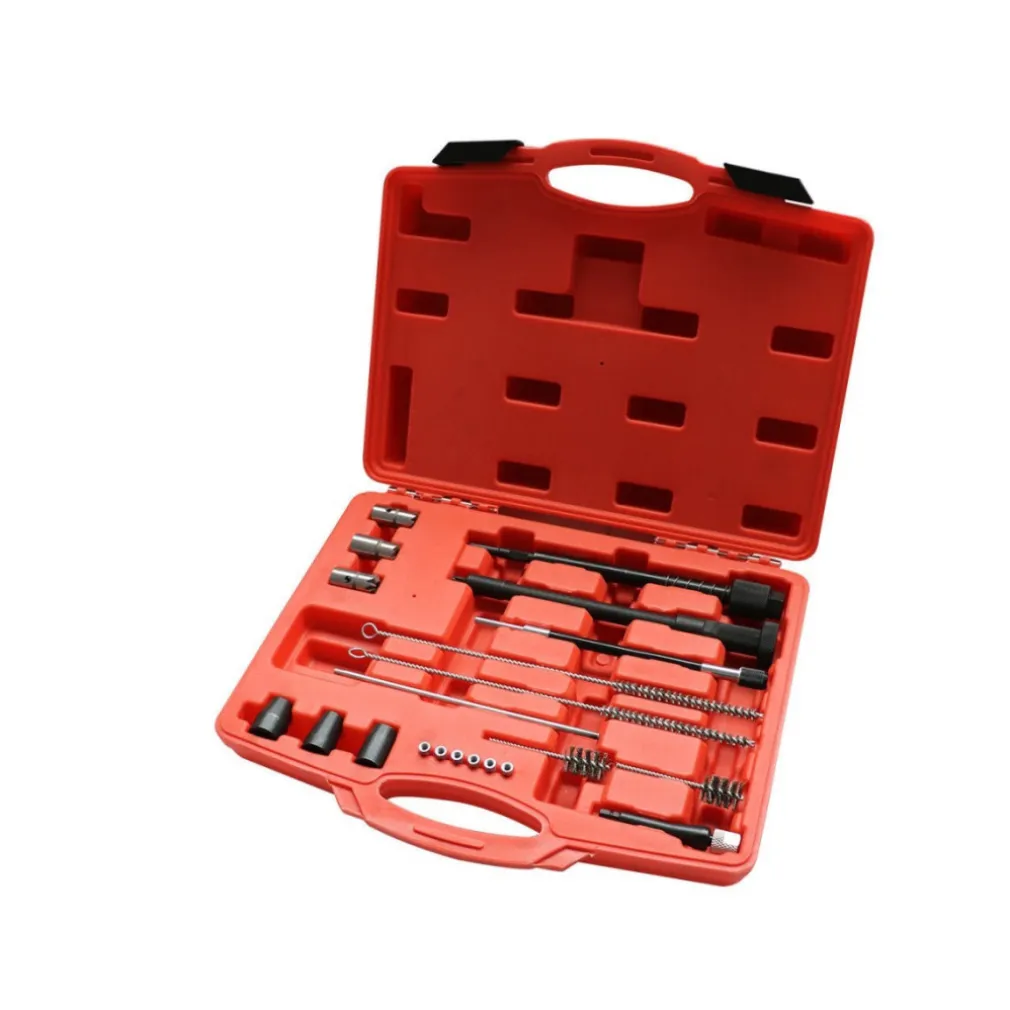 SET FRESE PULIZIA SEDE INIETTORI E SEDE CANDELETTE MOTORI AUTO 22 PZ VALIGETTA