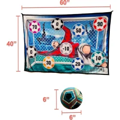 SET GIOCO PER BAMBINI 8PZ PALLONE DA CALCIO PICCHETTI GANCI BERSAGLIO ADESIVO 60