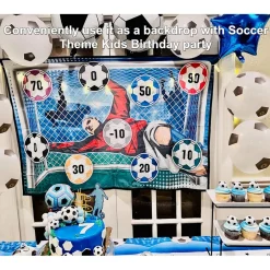 SET GIOCO PER BAMBINI 8PZ PALLONE DA CALCIO PICCHETTI GANCI BERSAGLIO ADESIVO 60