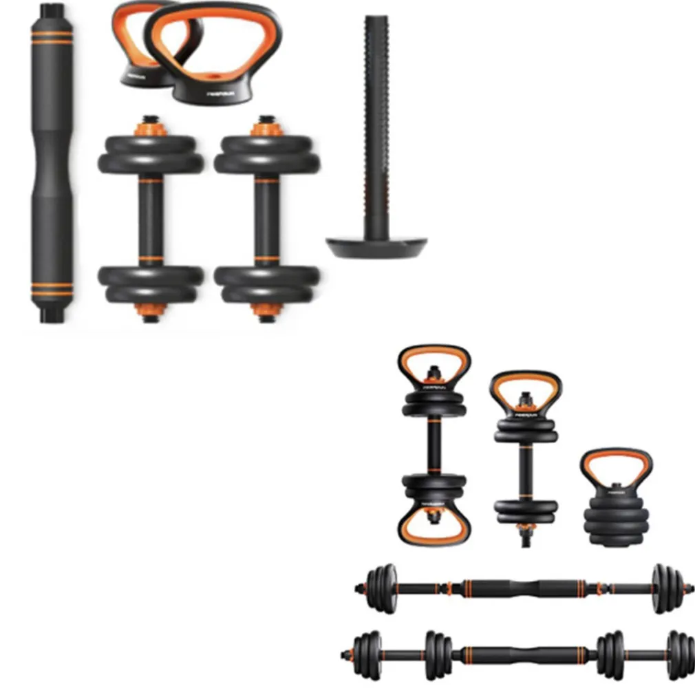 SET 6IN1 MULTIFUNZIONE PESO 20KG MANUBRI CON BILANCIERE E KETTLEBELL COMPONIBILE