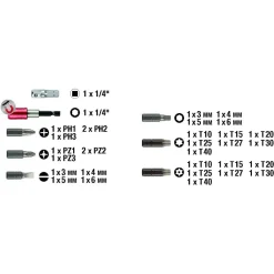 SET INSERTI BIT A 6 PUNTE TORX PER TRAPANO AVVITATORE CON CASSETTA IN PLASTICA