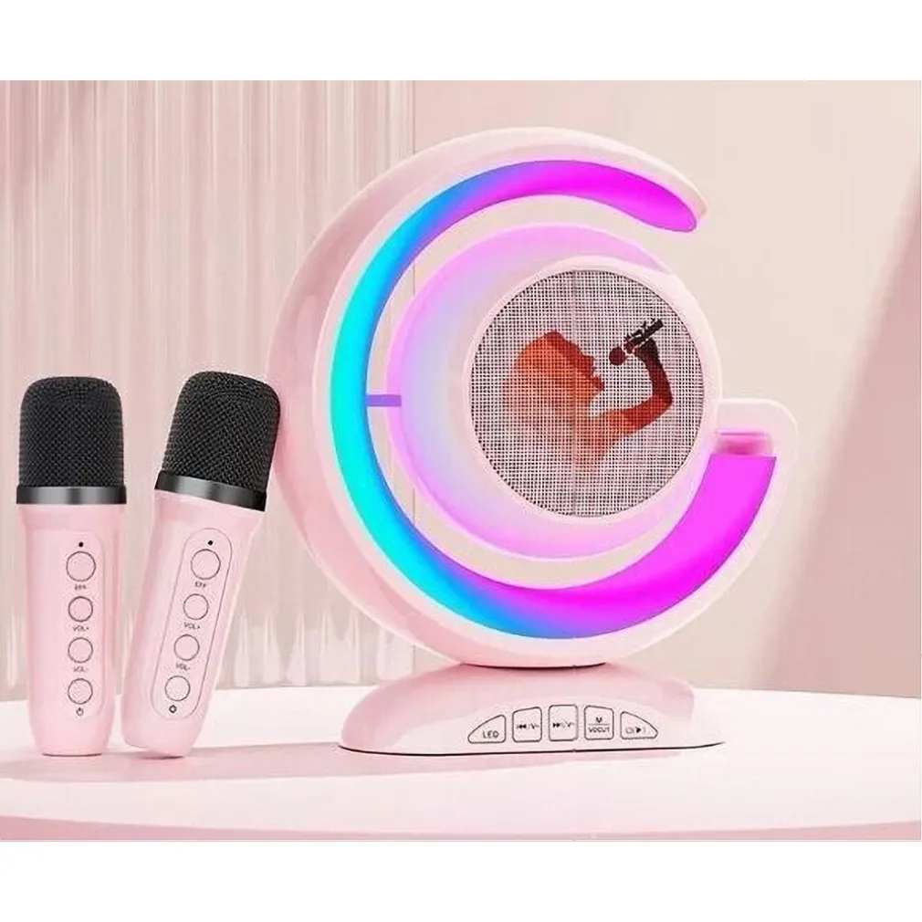 SET KARAOKE CASSA BLUETOOTH YS-110 CON 2 MICROFONO ALTOPARLANTE RGB PORTATILE