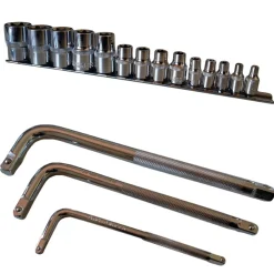 SET KIT 14 CHIAVI A BUSSOLA TORX MILLERIGHE 1/2"1/4"3/8" DA 4 A 24 MM 3 CHIAVI L