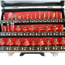 SET KIT 35 PEZZI FRESE PER LEGNO PER PANTOGRAFO IN VALIGETTA DI ALLUMINIO 8mm