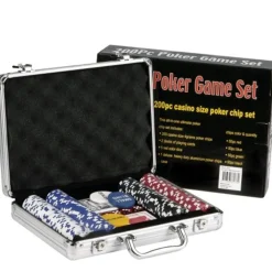 SET KIT 200 POKER FICHES CHIPS VALIGETTA CARTE GIOCO TAVOLO TEXAS HOLDEM DEALER