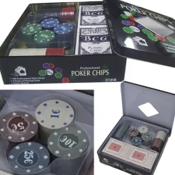 SET KIT COFANETTO POKER TEXAS HOLDEM 100 FICHES CHIPS SET PROFESSIONALE POKER