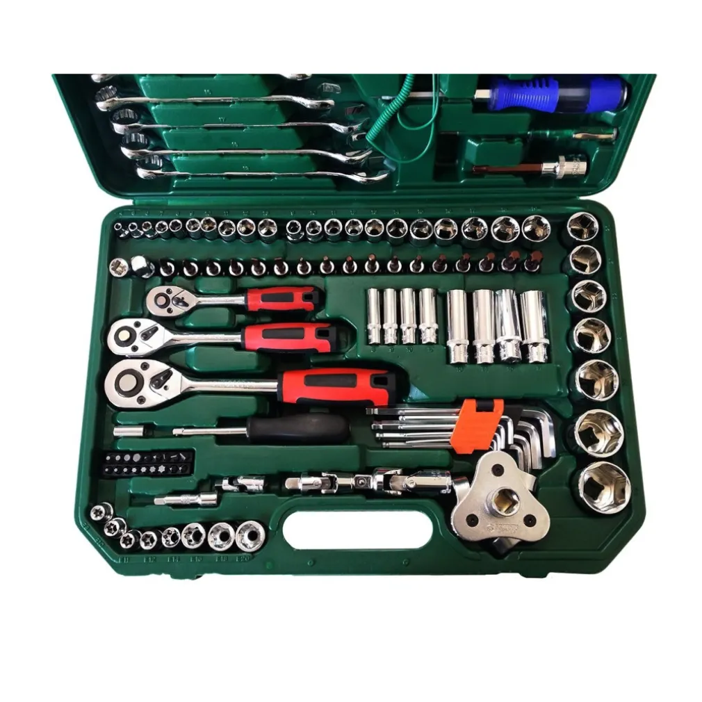 SET KIT UTENSILI 121 PZ BUSSOLE CHIAVE CHIAVI CRICCHETTO ATTREZZI 1/4" 3/8" 1/2"