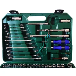 SET KIT UTENSILI 121 PZ BUSSOLE CHIAVE CHIAVI CRICCHETTO ATTREZZI 1/4