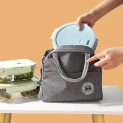 SET LUNCH BOX CON BORSA TERMICA CONTENITORI POSATE 6PZ PER PRANZO UFFICIO SCUOLA CAMPEGGI