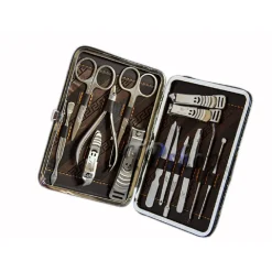 SET MANICURE PEDICURE 14 PEZZI PROFESSIONALE IN ASTUCCIO FORBICI TRONCHESINA