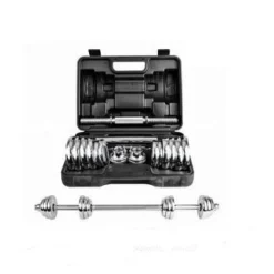 SET MANIGLIE MANUBRI DUMBBELL BILANCIERE 30KG REGOLABILE BODY BUILDING PALESTRA