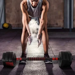 SET MANUBRI BILANCIERE CON BIELLA REGOLABILI 15KG ALLENAMENTO CORPO PALESTRA CASA