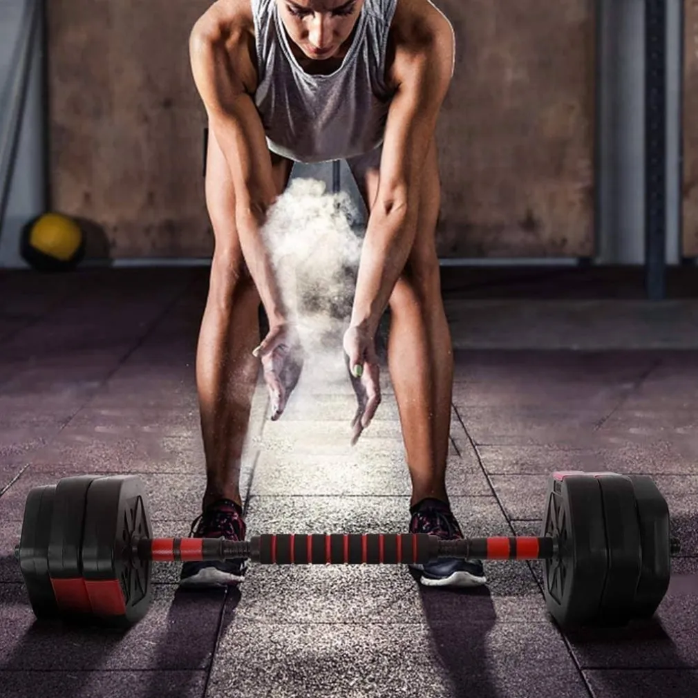 SET MANUBRI BILANCIERE CON BIELLA REGOLABILI 15KG ALLENAMENTO CORPO PALESTRA CASA