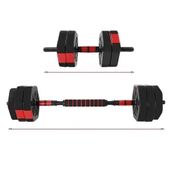 SET MANUBRI BILANCIERE CON BIELLA REGOLABILI 15KG ALLENAMENTO CORPO PALESTRA CASA