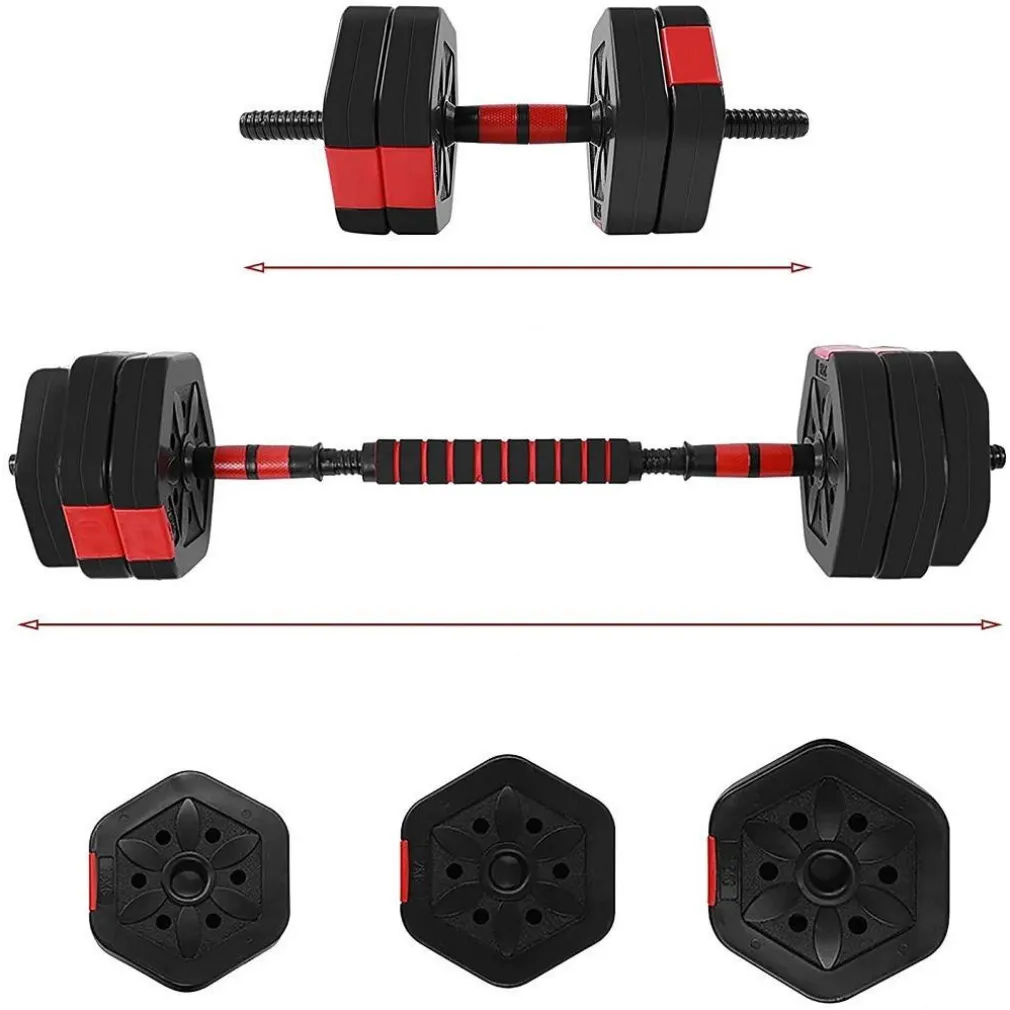 SET MANUBRI BILANCIERE CON BIELLA REGOLABILI 15KG ALLENAMENTO CORPO PALESTRA CASA