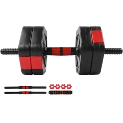 SET MANUBRI BILANCIERE CON BIELLA REGOLABILI 30KG ALLENAMENTO CORPO PALESTRA CASA