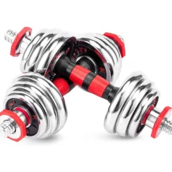 SET MANUBRI PESI REGOLABILI COMPONIBILI PALESTRA DUMBBELL IN ACCIAIO 15 KG TOT