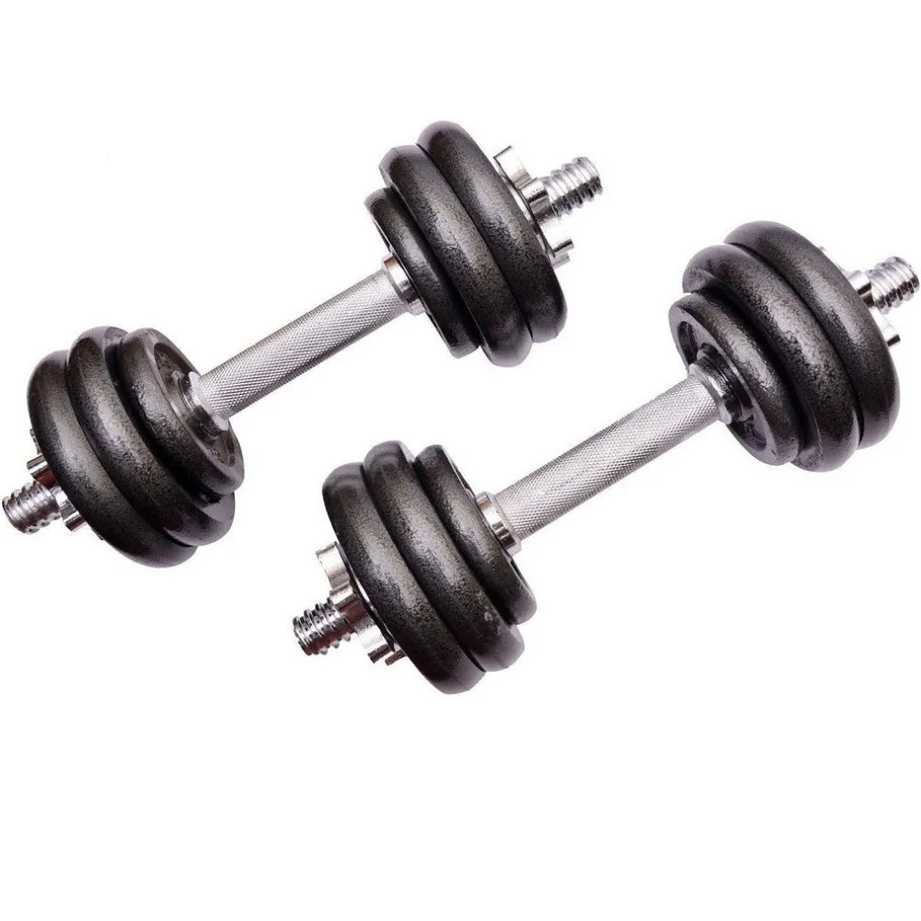 SET MANUBRI REGOLABILI GHISA DA 20 KG PER BODYBUILDING FITNESS SOLLEVAMENTO PESI