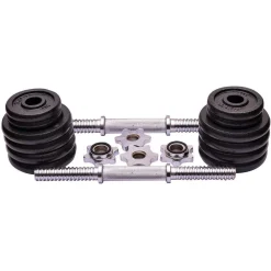 SET MANUBRI REGOLABILI GHISA DA 20 KG PER BODYBUILDING FITNESS SOLLEVAMENTO PESI