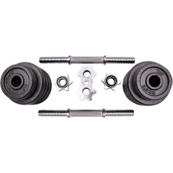 SET MANUBRI REGOLABILI GHISA DA 20 KG PER BODYBUILDING FITNESS SOLLEVAMENTO PESI