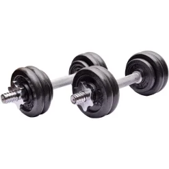 SET MANUBRI REGOLABILI GHISA DA 20 KG PER BODYBUILDING FITNESS SOLLEVAMENTO PESI