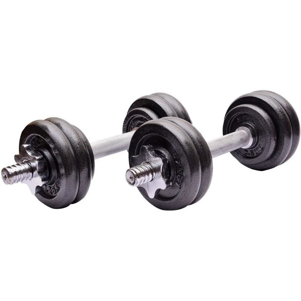 SET MANUBRI REGOLABILI GHISA DA 20 KG PER BODYBUILDING FITNESS SOLLEVAMENTO PESI