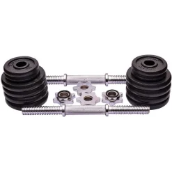SET MANUBRI REGOLABILI GHISA DA 15 KG PER BODYBUILDING FITNESS SOLLEVAMENTO PESI