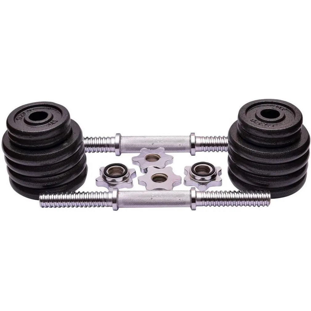 SET MANUBRI REGOLABILI GHISA DA 15 KG PER BODYBUILDING FITNESS SOLLEVAMENTO PESI