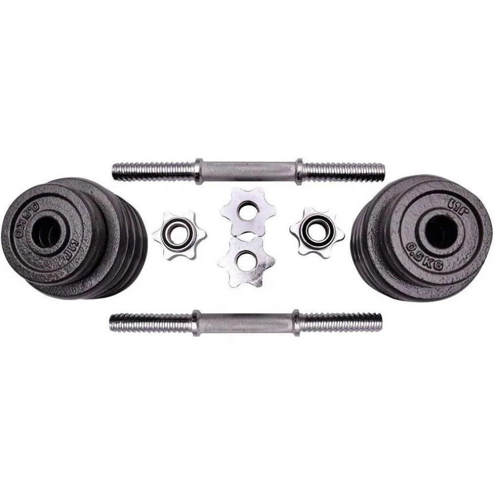 SET MANUBRI REGOLABILI GHISA DA 15 KG PER BODYBUILDING FITNESS SOLLEVAMENTO PESI