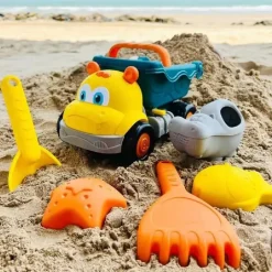 SET MARE 6 PZ GIOCHI SPIAGGIA CAMION ANIMALE PER BAMBINI SABBIA 2 COLORI 6560066