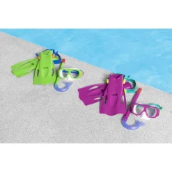 SET MASCHERA BOCCAGLIO PINNE SNORKELING FREESTYLE 7-14 ANNI PISCINA MARE 25019