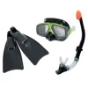 SET MASCHERA BOCCAIO PINNE PER IMMERSIONI SNORKELING SUB MARE PISCINA NERO