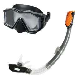 SET MASCHERA CON BOCCAIO PER IMMERSIONI SNORKELING SUB MARE PISCINA NERO