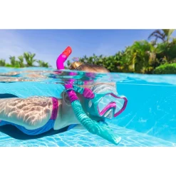 SET MASCHERA PER SNORKELING CON BOCCAGLIO PER BAMBINI 7-14 ANNI COLORI ASS 24025