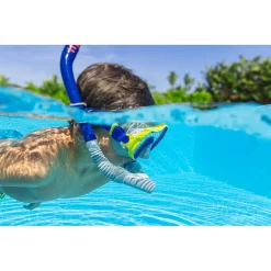 SET MASCHERA PER SNORKELING CON BOCCAGLIO PER BAMBINI 7-14 ANNI COLORI ASS 24025