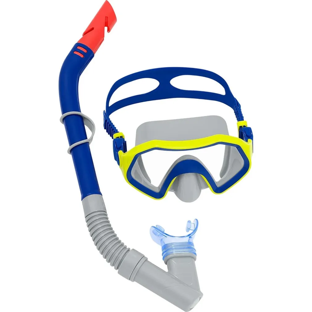 SET MASCHERA PER SNORKELING CON BOCCAGLIO PER BAMBINI 7-14 ANNI COLORI ASS 24025