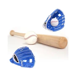 SET MAZZA BASEBALL + PALLA 30" + GUANTONE 10 1/2 INCH MAZZA DA BASEBALL BASTONE LEGNO